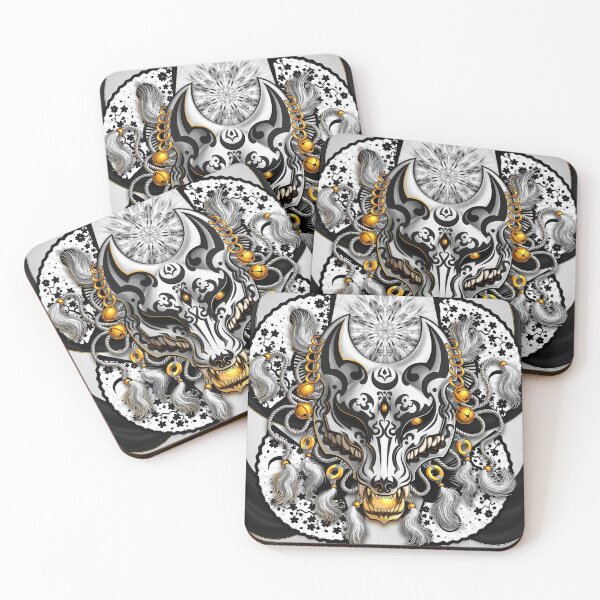 Item preview, White Goth Kitsune, Fox Mask - Black and White II designed and sold by Abysm Internal.