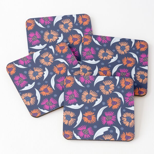 Item preview, FLORAL SCRIBBLE - NAVY BLUE designed and sold by PrachiManerikar.