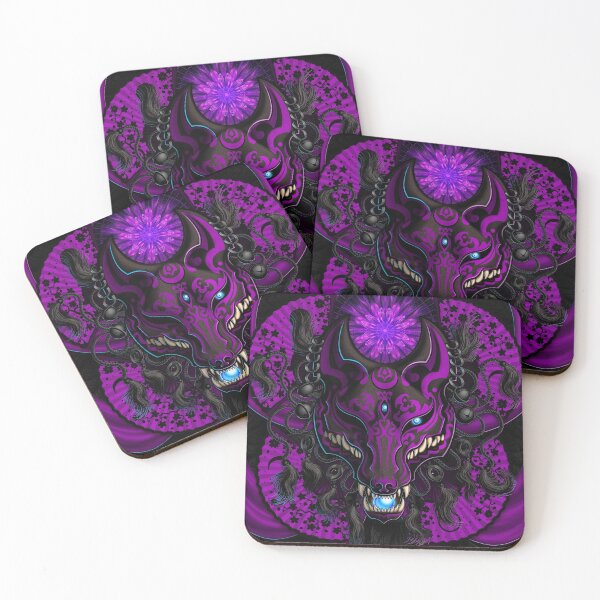 Item preview, Pastel Goth Kitsune, Fox Mask - Black and Purple designed and sold by Abysm Internal.