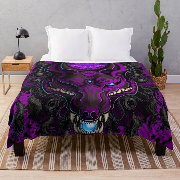 Artikelvorschau, Pastell Goth Kitsune, Fuchsmaske – Schwarz und Lila entworfen und verkauft von Abysm Internal.