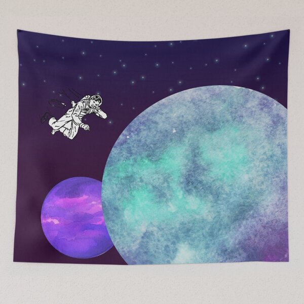 Item preview,  watercolor planets astronaut space illustrate designed and sold by venus-ian.