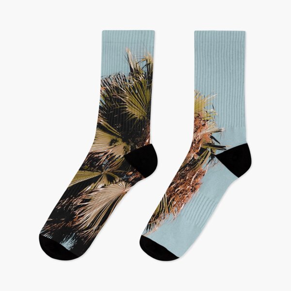 Item preview, Closeup isolated palm tree with green leaves in summer with blue sky designed and sold by Mrvell.