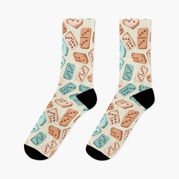 Item preview, Dominoes - orange, peach, mint green and sage on pale yellow cream designed and sold by Perrin Le Feuvre.