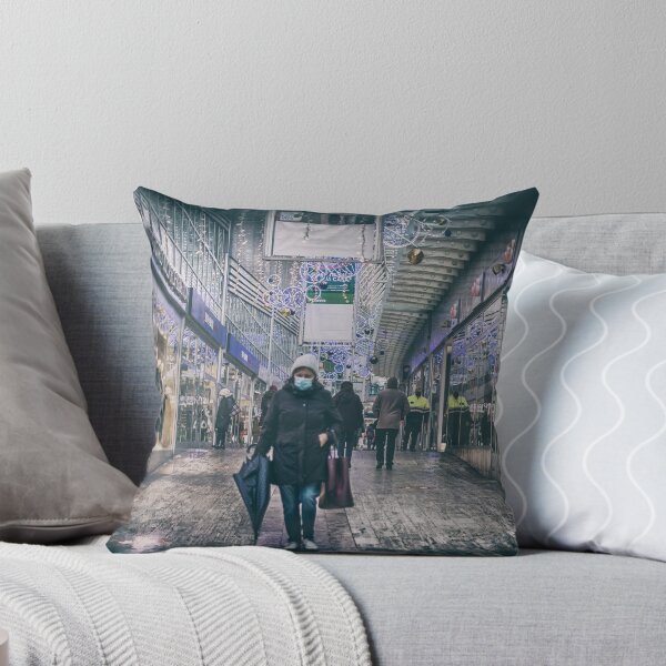 Item preview, Economic crisis of 2020 ,  woman with mask walk on shopping mall during Covid-19 pandemic in christmas period designed and sold by fineartitalia.