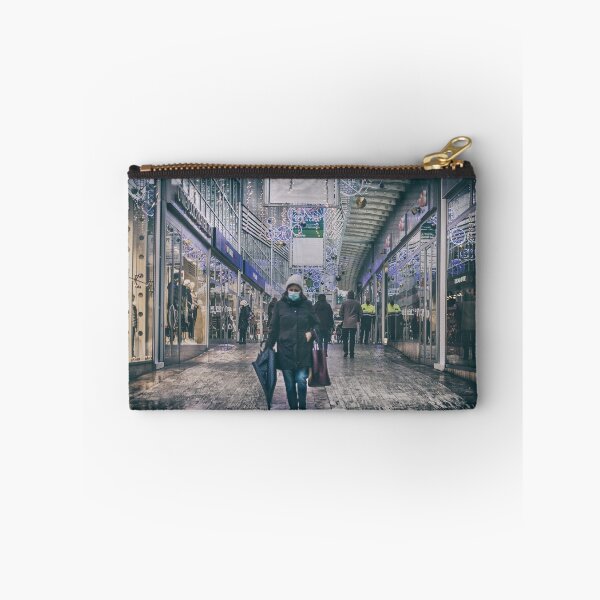 Item preview, Economic crisis of 2020 ,  woman with mask walk on shopping mall during Covid-19 pandemic in christmas period designed and sold by fineartitalia.