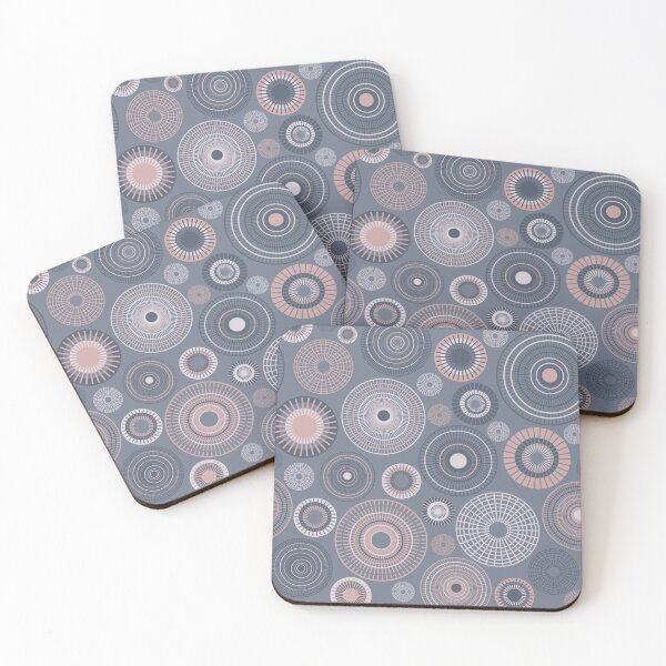 Item preview, Pattern of concentric circles in gray and pink designed and sold by colorofmagic.