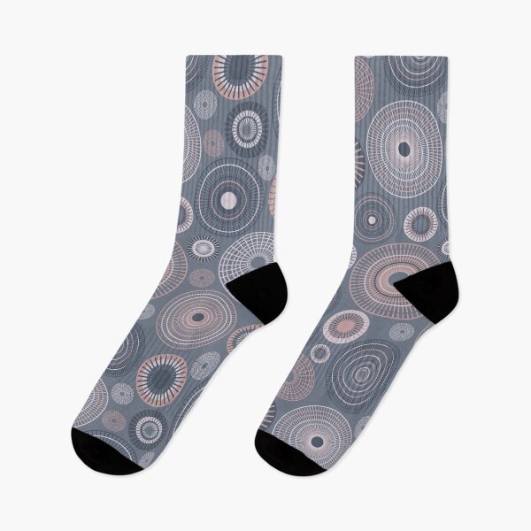 Item preview, Pattern of concentric circles in gray and pink designed and sold by colorofmagic.