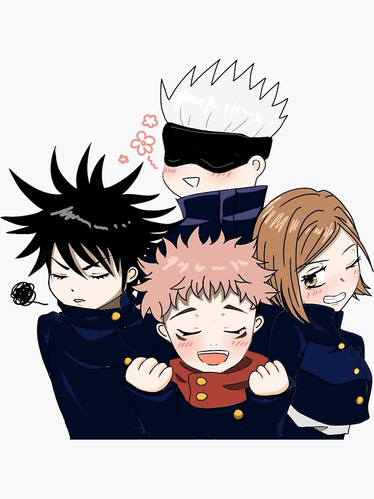 Sticker Yuji Itadori X Gojo Satoru X Megumi Fushiguro X Nobara Kugisaki De Jujutsu Kaisen 8534