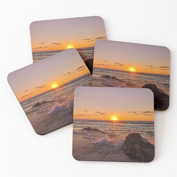 Item preview, Sunset by the beach in Paphos Cyprus - warm orange sunset view designed and sold by whatisonmymind.