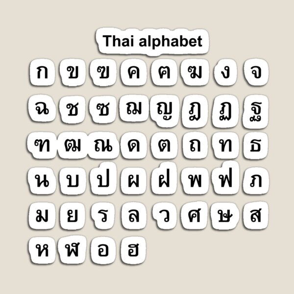 thai alphabet magnet by taddd redbubble