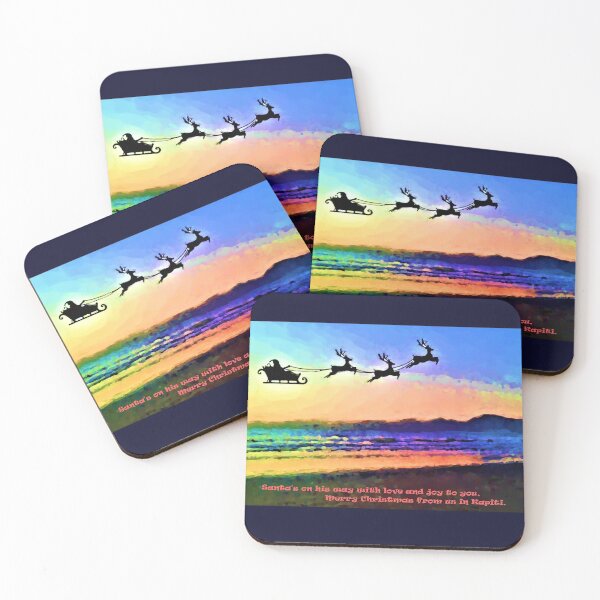 Item preview, Santa flying over Kapiti Island designed and sold by Faerieglen.