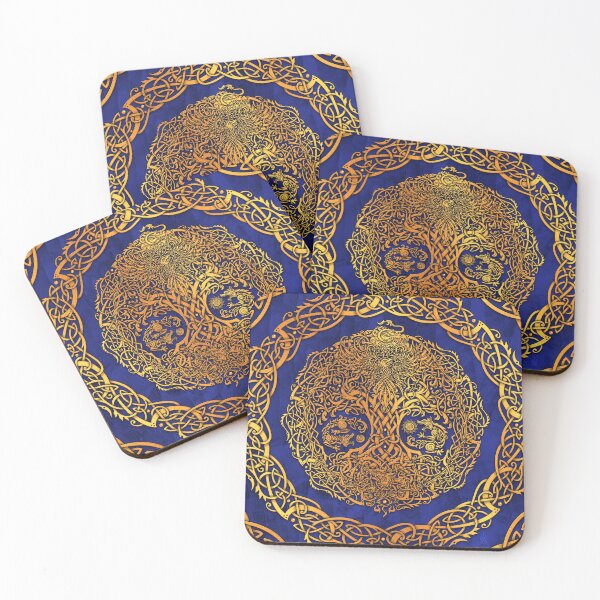 Item preview, Gold Yggdrasil, Viking Tree of Life - Blue designed and sold by Abysm Internal.