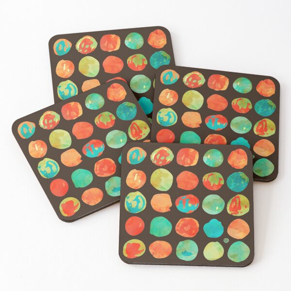 Item preview, Watercolour Doodle Dots on Dark Chocolate designed and sold by PaisleyMcNoodle.