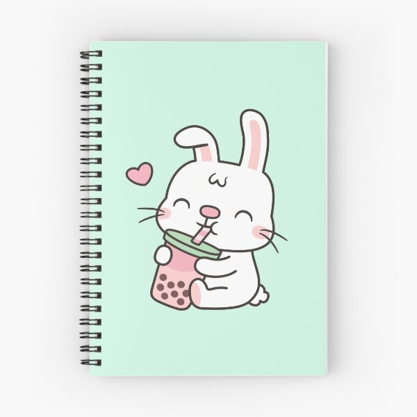 Item preview, Cute Little White Bunny Enjoying Boba Tea designed and sold by rustydoodle.