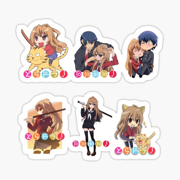 Alexiss Toradora Taiga Aisaka Palmtop Tiger Exciting Sticker for Phone,  Laptop, Skateboard, Car Multicolor Pack 4 Pcs Size 3inch