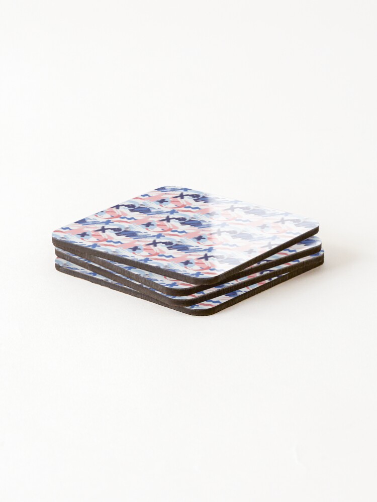 Thumbnail 4 of 5, Coasters (Set of 4), Abstract brushes pattern designed and sold by tridentfoundry.