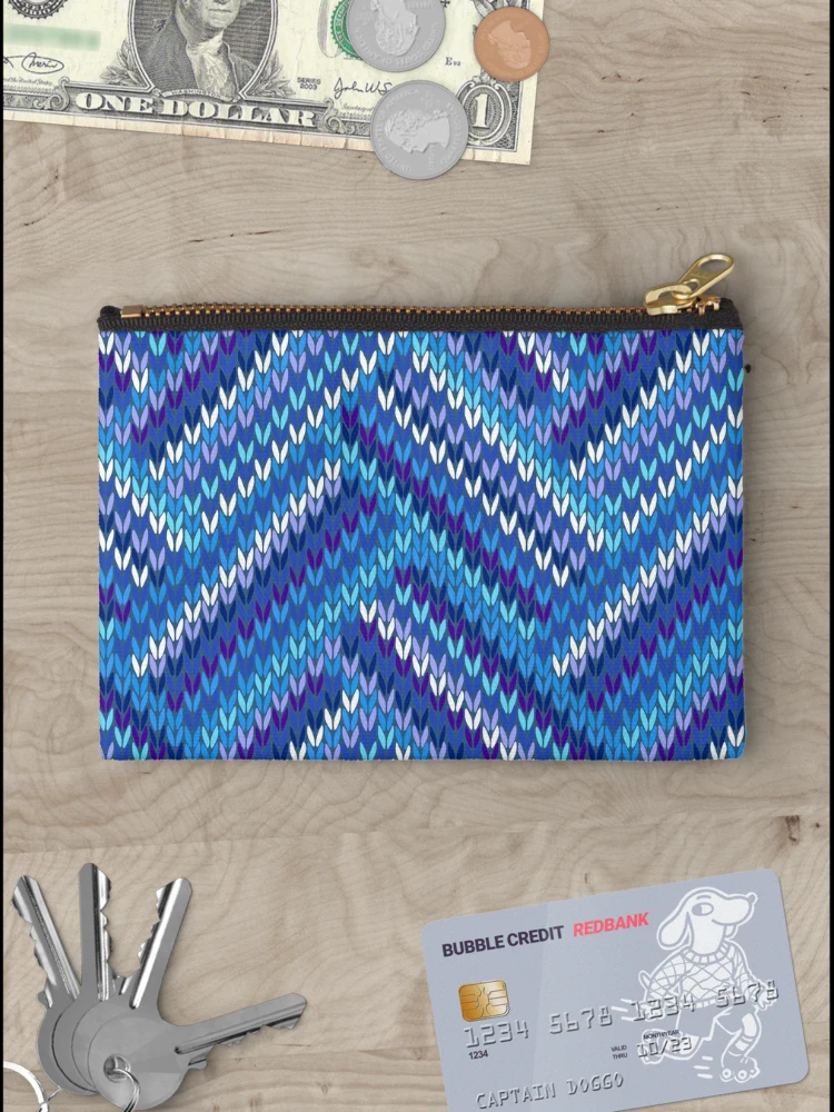Thumbnail 3 of 4, Zipper Pouch, Blue Pattern RGW designed and sold by kyds.