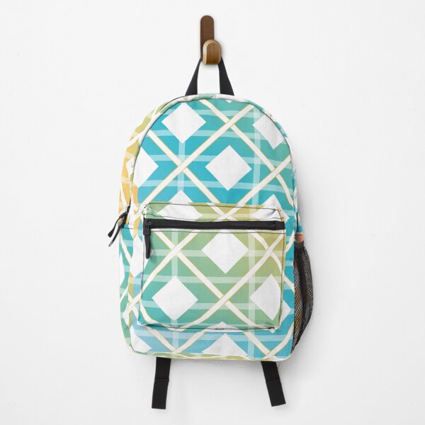 Item preview, geometric line pattern backbag Rainbow Colored Seamless Background designed and sold by ShoppyYourThing.