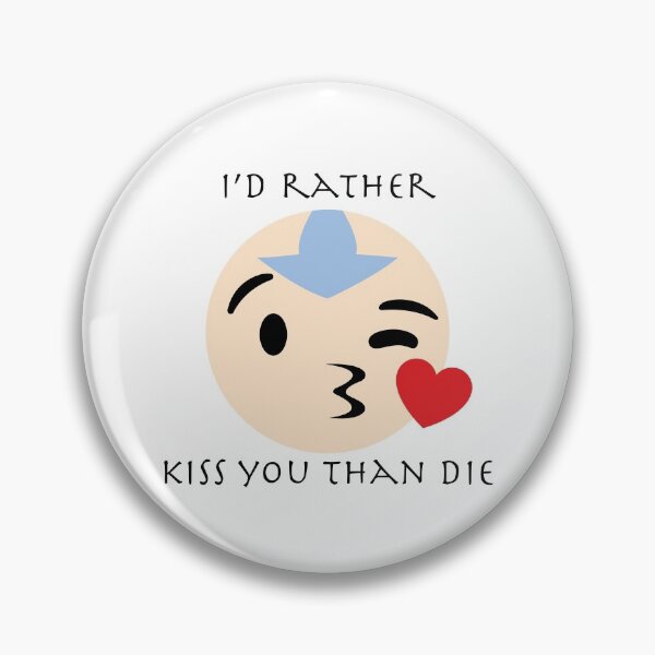 Item preview, Aang Kissing Face Emoji "I'd rather kiss you than die" designed and sold by PrinceTumi.