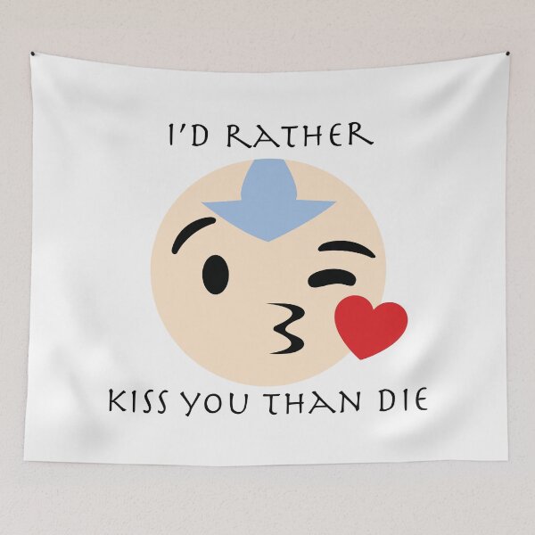 Item preview, Aang Kissing Face Emoji "I'd rather kiss you than die" designed and sold by PrinceTumi.