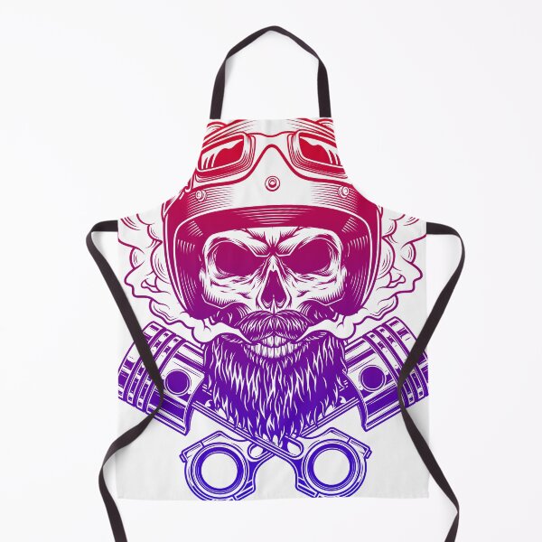 Item preview, Bearded mustached motorcyclist skull designed and sold by Darshit Zakhariya.
