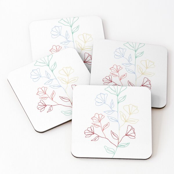 Item preview, Minimalistic colorful botanical flowers designed and sold by Akidence *.