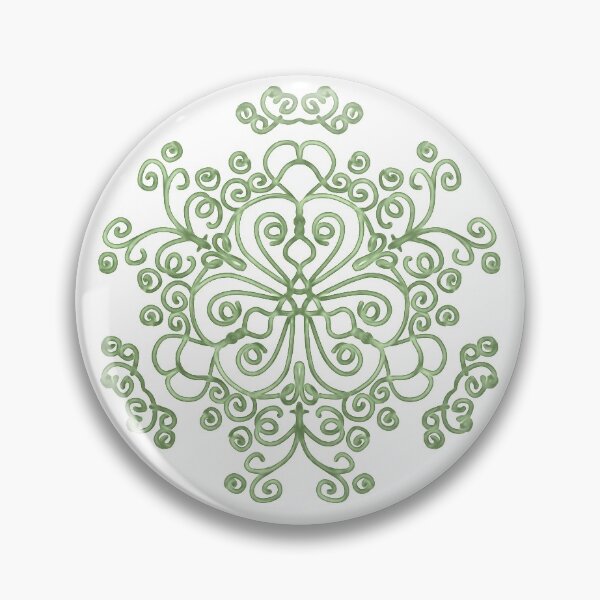 Item preview, Black and green floral ornament designed and sold by Anna Ratkevich.