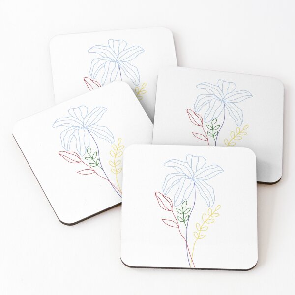 Item preview,  Minimalistic colorful botanical flowers designed and sold by Akidence *.