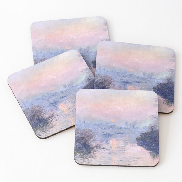 Item preview, Claude Monet - Sunset on the Seine at Lavacourt, Winter Effect (Soleil couchant sur la seine à Lavacourt, effet d'hiver) 1880 designed and sold by HistoryRestored.