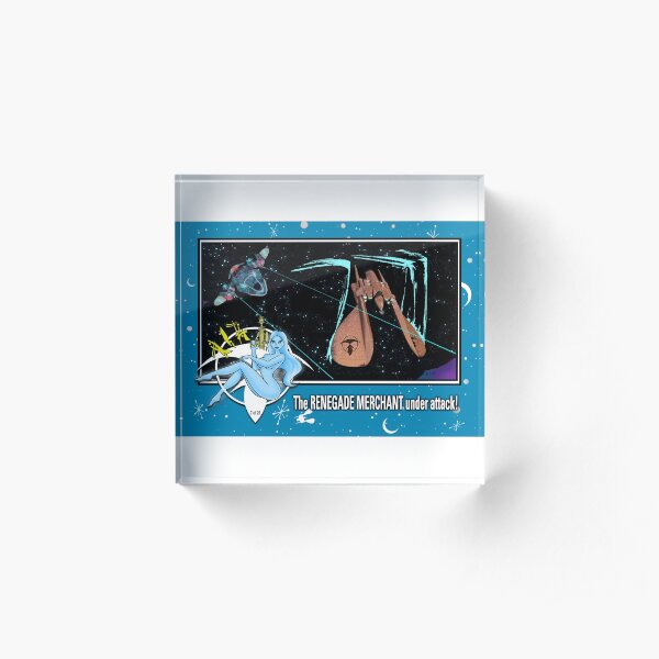 "UNDER ATTACK" TRADING CARD ART Acrylic Block