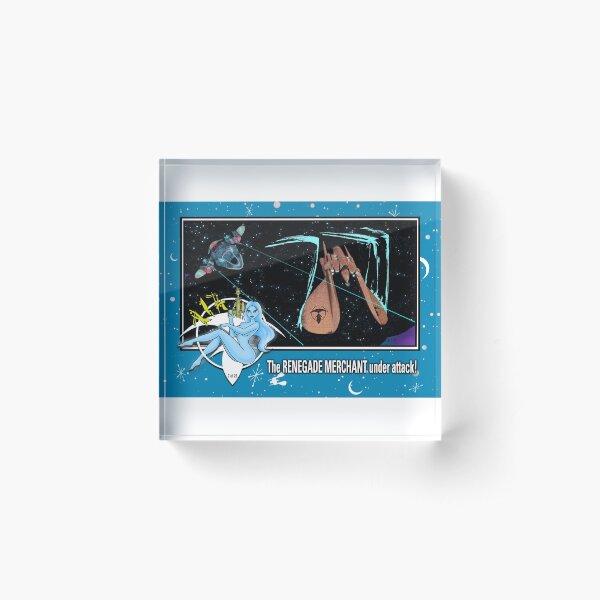 "UNDER ATTACK" TRADING CARD ART Acrylic Block