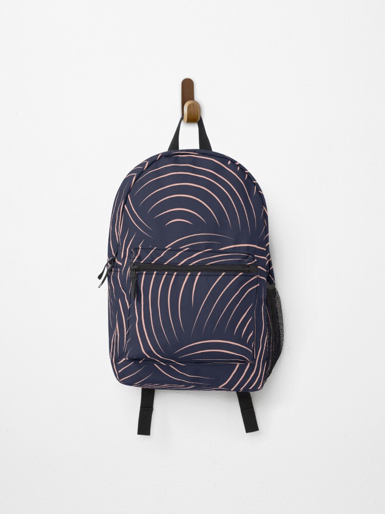 Thumbnail 1 of 3, Backpack, Abstract wavy lines pattern designed and sold by tridentfoundry.