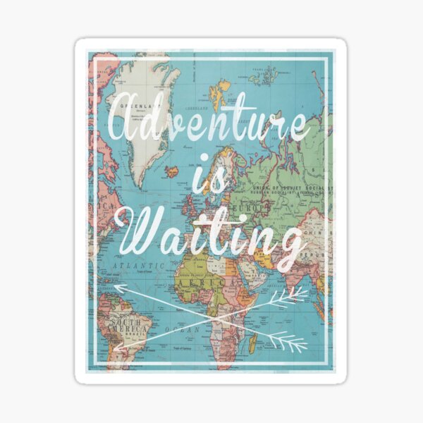 Adventure is Waiting World Map Sticker