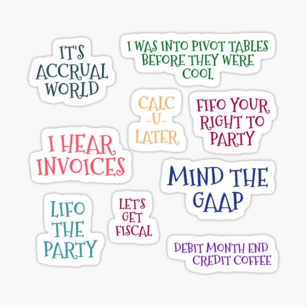 Accounting puns sticker pack