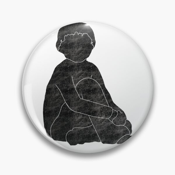 Item preview, Seated boy child, black and grey designed and sold by DebbieJoyArt.