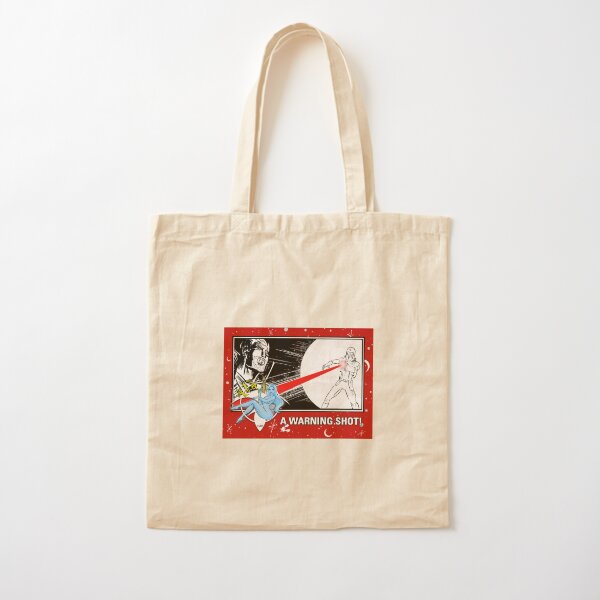 "WARNING SHOT!" TRADING CARD ART Cotton Tote Bag