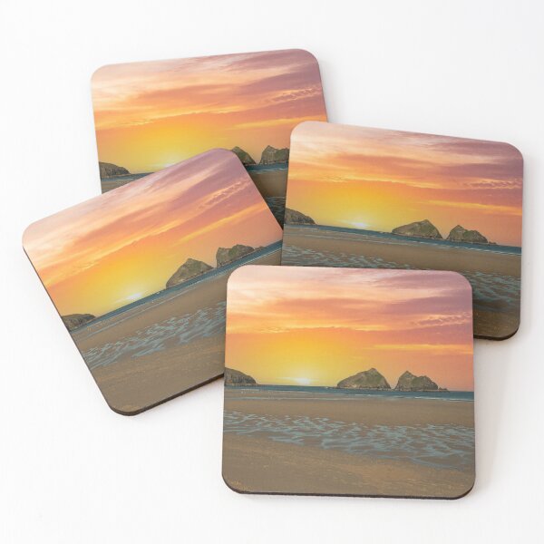 Item preview, Holywel bay at sunset,Carters Rocks,Poldark beach designed and sold by kathleenjean.