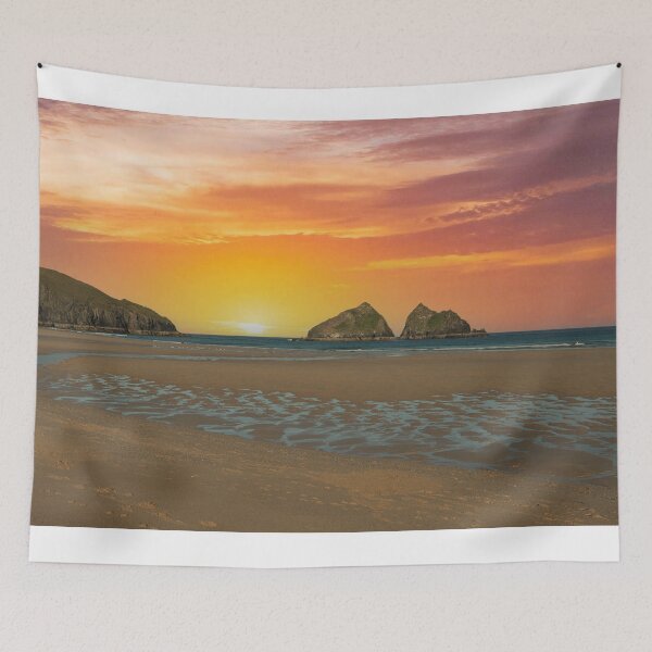 Item preview, Holywel bay at sunset,Carters Rocks,Poldark beach designed and sold by kathleenjean.