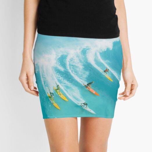 Ocean Blue Surfers Mini Skirt