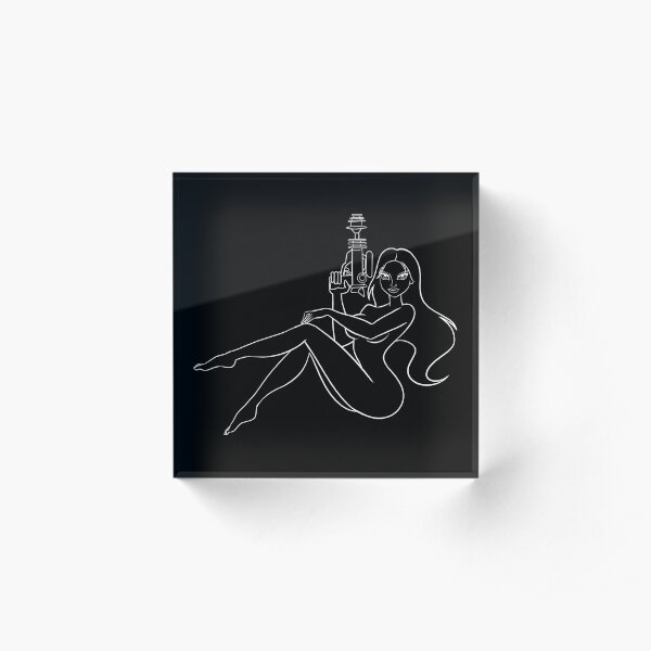 JIL — GHOST LINES IN WHITE (FOR DARK COLORED BACKGROUNDS) Acrylic Block