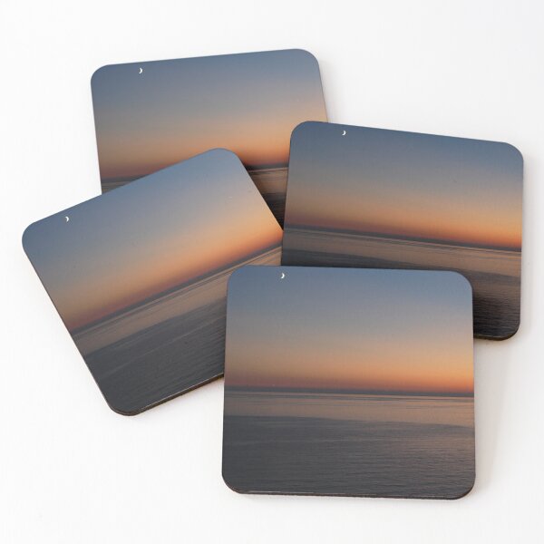 Item preview, Quiet seascape horizon at sunset with the moon designed and sold by cinemadnesshirt.
