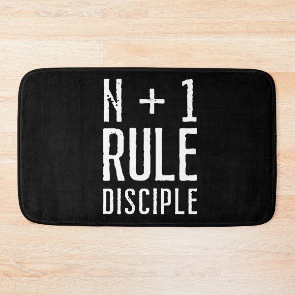 Item preview, N + 1 Rule Disciple. Cyclist. Bike Rider. Text only design. Rough, distressed, grunge, white text. Capitals. designed and sold by JellyBeenzz.