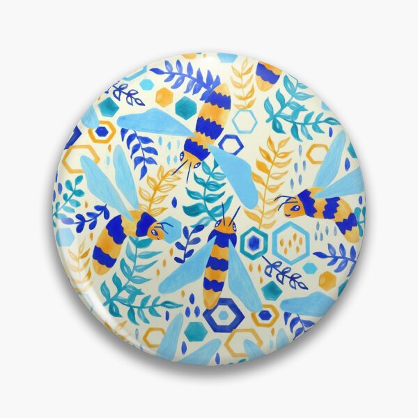 Item preview, Friendly Gouache Bees - Cream designed and sold by TigaTiga.