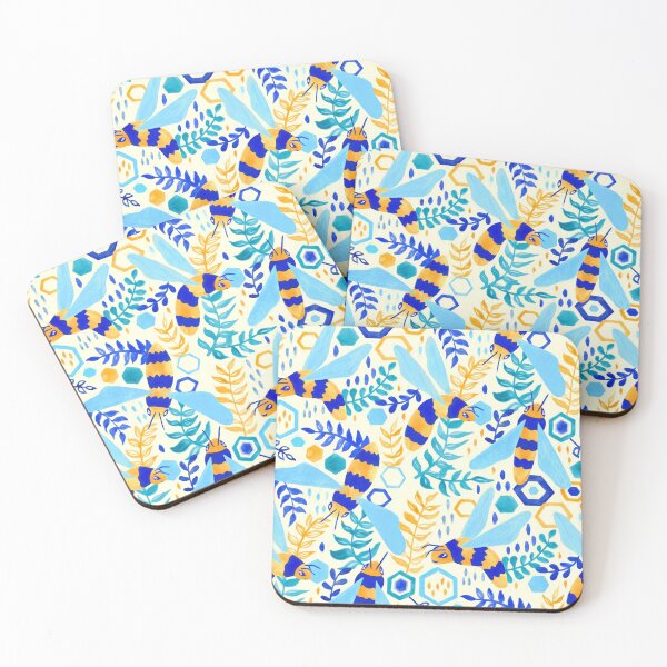 Item preview, Friendly Gouache Bees - Cream designed and sold by TigaTiga.