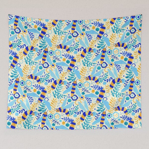 Item preview, Friendly Gouache Bees - Cream designed and sold by TigaTiga.