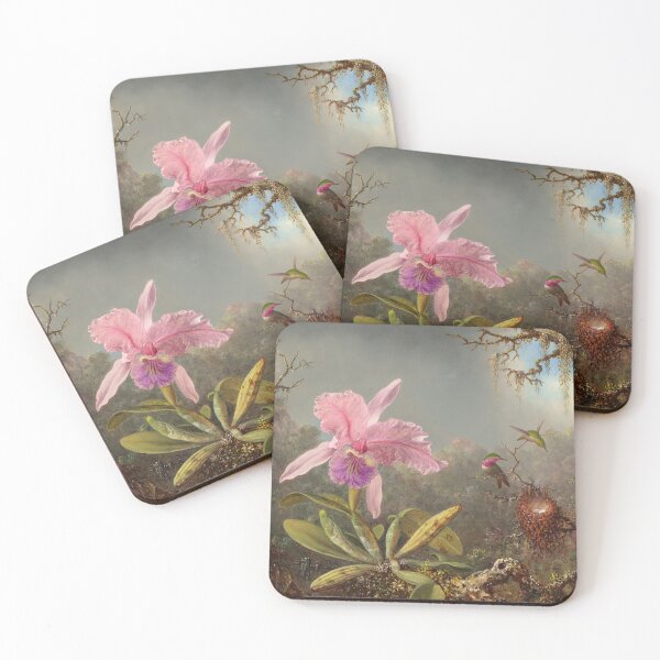 Item preview, Martin Johnson Heade - Cattleya Orchid and Three Hummingbirds (1871) designed and sold by HistoryRestored.