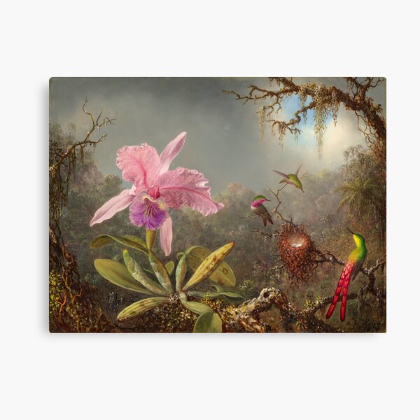 Item preview, Martin Johnson Heade - Cattleya Orchid and Three Hummingbirds (1871) designed and sold by HistoryRestored.