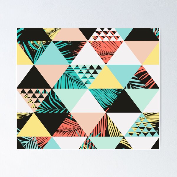Item preview, Tropical triangles geometric pattern designed and sold by tridentfoundry.