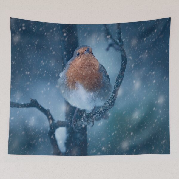 Item preview, Winter Robin in the Snowy Winter Garden. Perfect gift idea for Robin bird lover. designed and sold by Kipcio.
