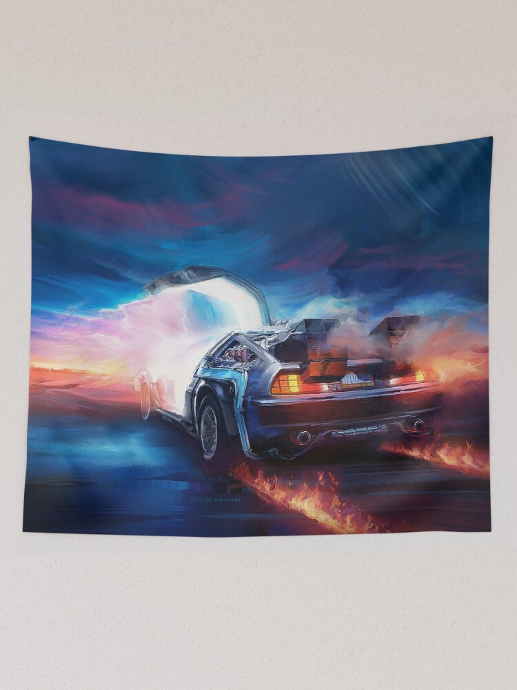 Back to the Future Delorean Time Machine Tapestry